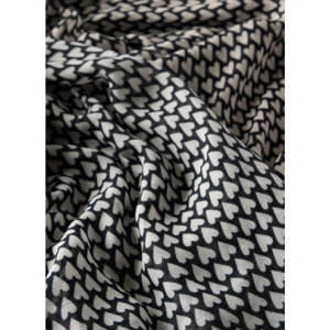 Mint Velvet Black Heart Print Lightweight Scarf